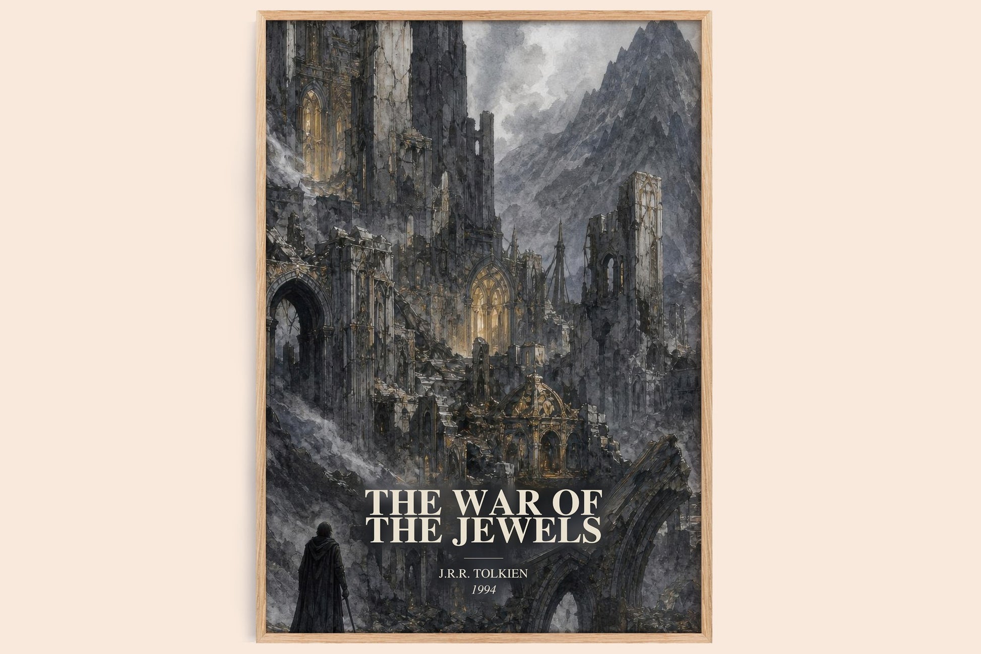 The War Of The Jewels watercolour book poster by J.R.R. Tolkien – framed literary art print