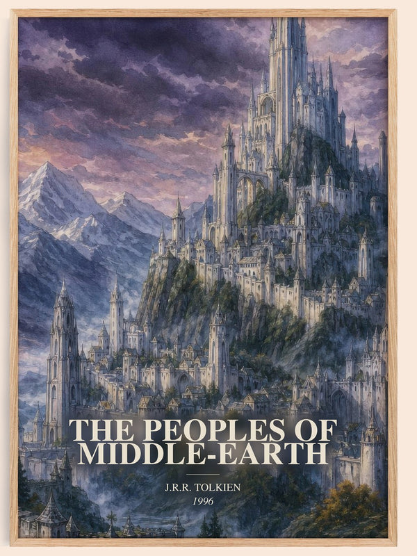 The Peoples Of Middle-Earth watercolour book poster by J.R.R. Tolkien – framed literary art print