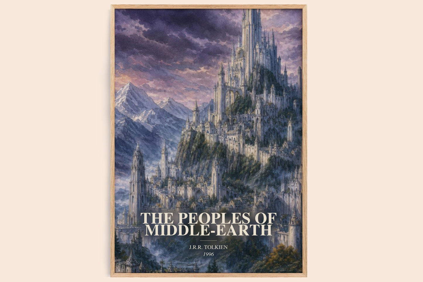 The Peoples Of Middle-Earth watercolour book poster by J.R.R. Tolkien – framed literary art print