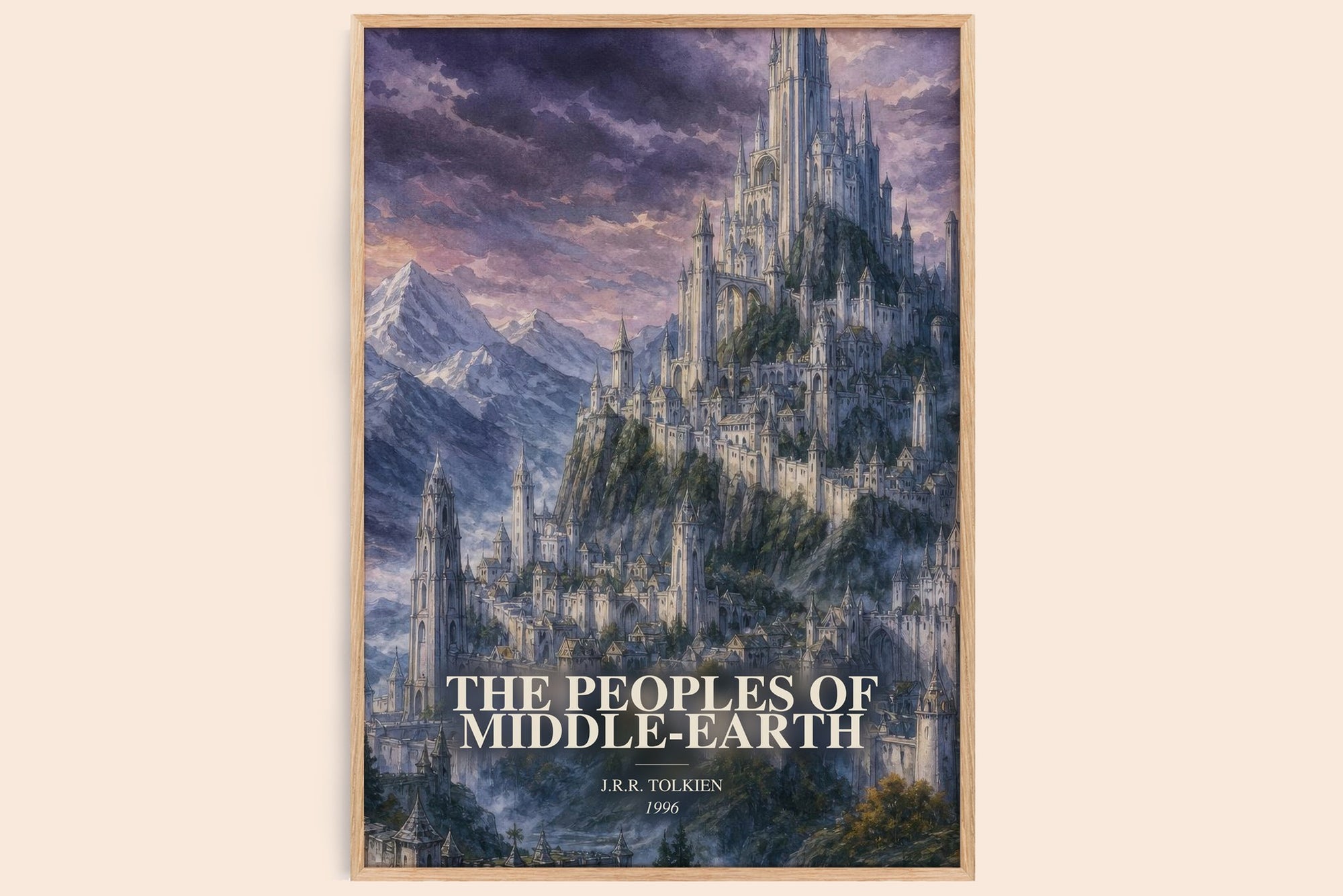 The Peoples Of Middle-Earth watercolour book poster by J.R.R. Tolkien – framed literary art print