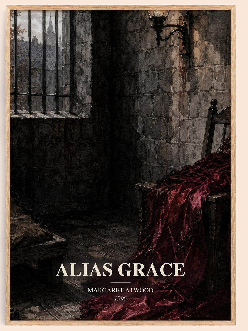 Alias Grace watercolour book poster by Margaret Atwood – framed literary art print