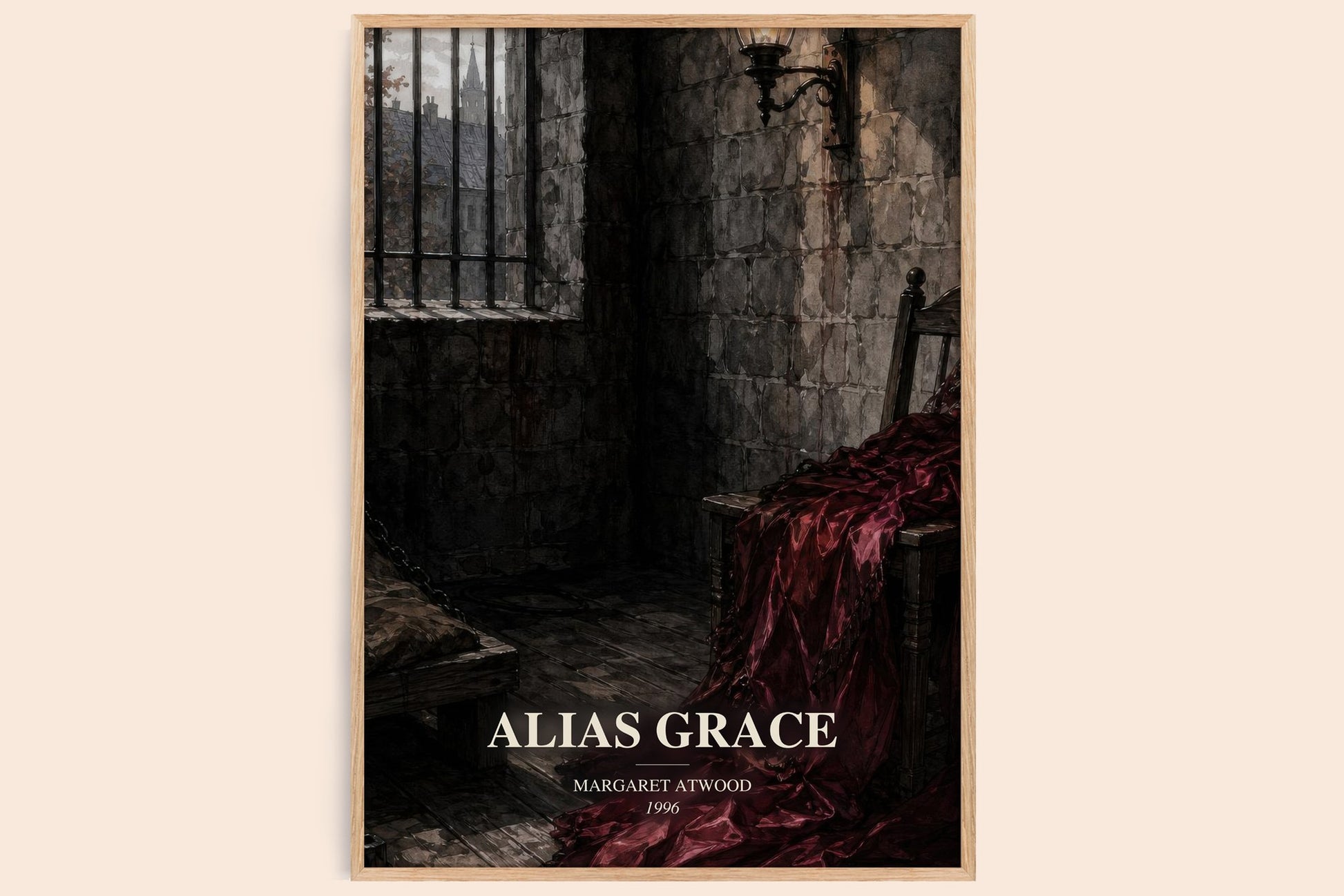 Alias Grace watercolour book poster by Margaret Atwood – framed literary art print