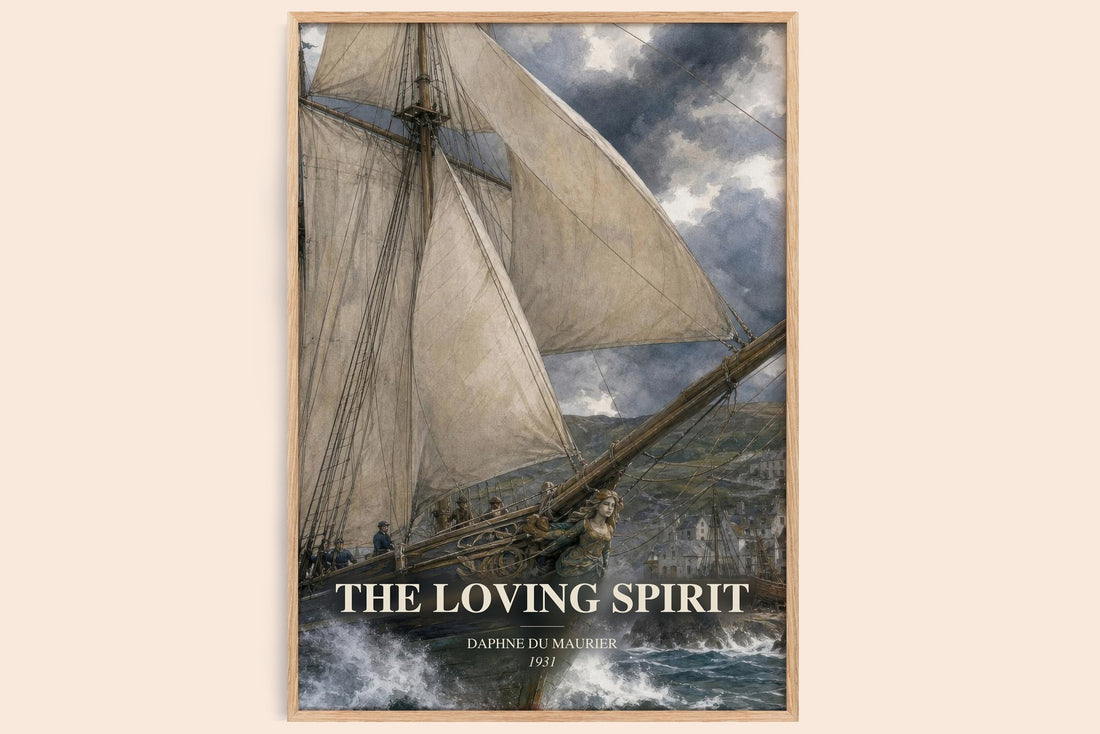 The Loving Spirit watercolour book poster by Daphne du Maurier – framed literary art print