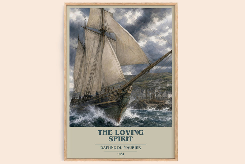The Loving Spirit Book Cover Poster by Daphne du Maurier (Modern Minimalist style)