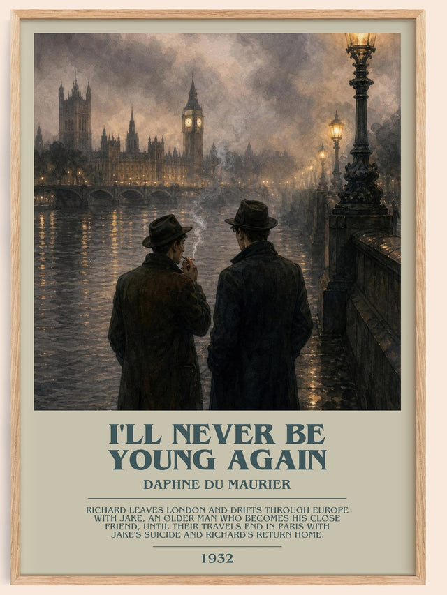 I'll Never Be Young Again Bookish Wall Art by Daphne du Maurier