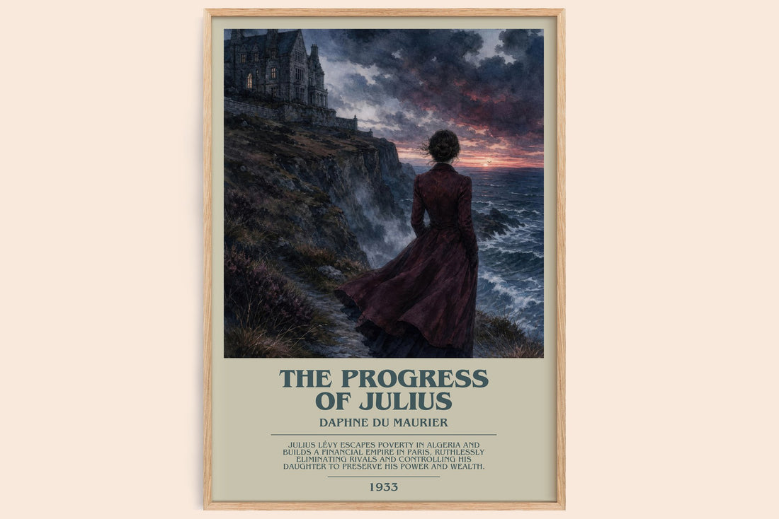 The Progress of Julius bookish book poster by Daphne du Maurier – framed literary art print