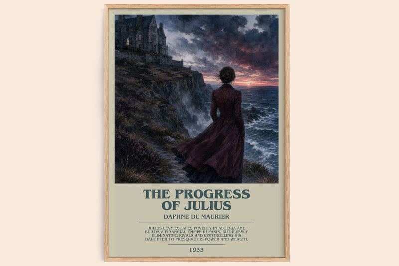 The Progress of Julius bookish book poster by Daphne du Maurier – framed literary art print
