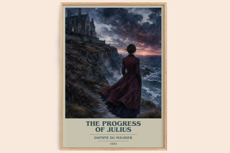 The Progress of Julius book cover book poster by Daphne du Maurier – framed literary art print