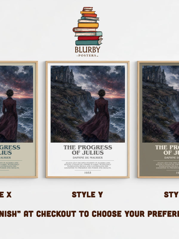The Progress of Julius bookish print in frame leaning in hallway – literary fiction wall art