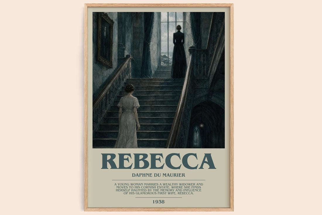 Rebecca bookish book poster by Daphne du Maurier – framed literary art print