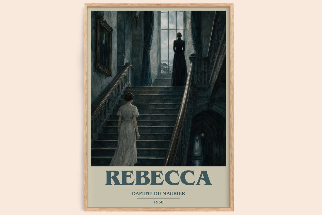 Rebecca book cover book poster by Daphne du Maurier – framed literary art print