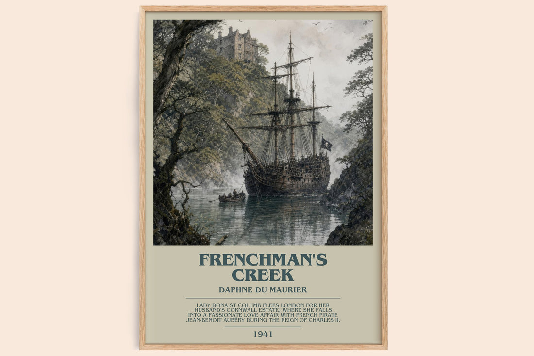 Frenchman's Creek bookish book poster by Daphne du Maurier – framed literary art print