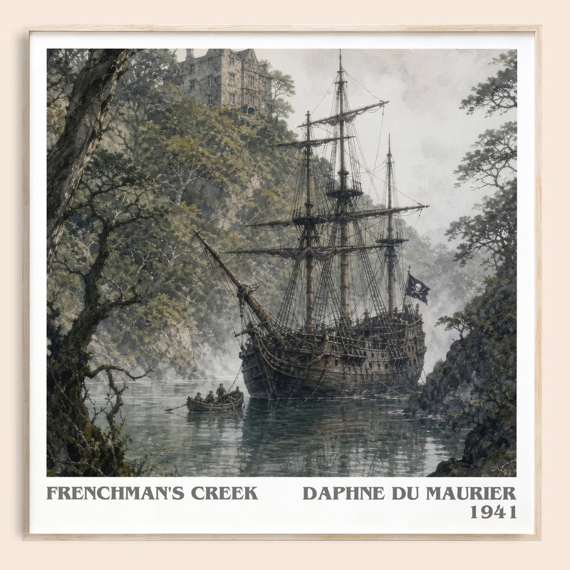 Frenchman's Creek literary book poster by Daphne du Maurier – framed literary art print