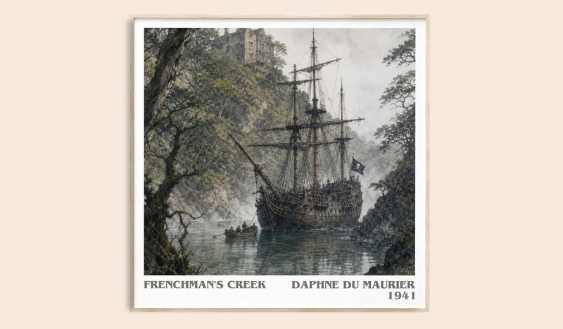 Frenchman's Creek literary book poster by Daphne du Maurier – framed literary art print
