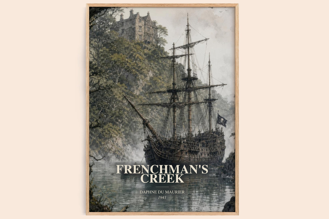 Frenchman's Creek watercolour book poster by Daphne du Maurier – framed literary art print