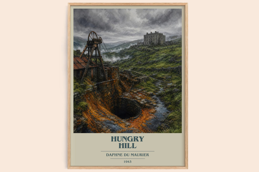 Hungry Hill book cover book poster by Daphne du Maurier – framed literary art print