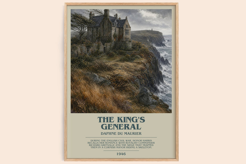 The King's General bookish book poster by Daphne du Maurier – framed literary art print