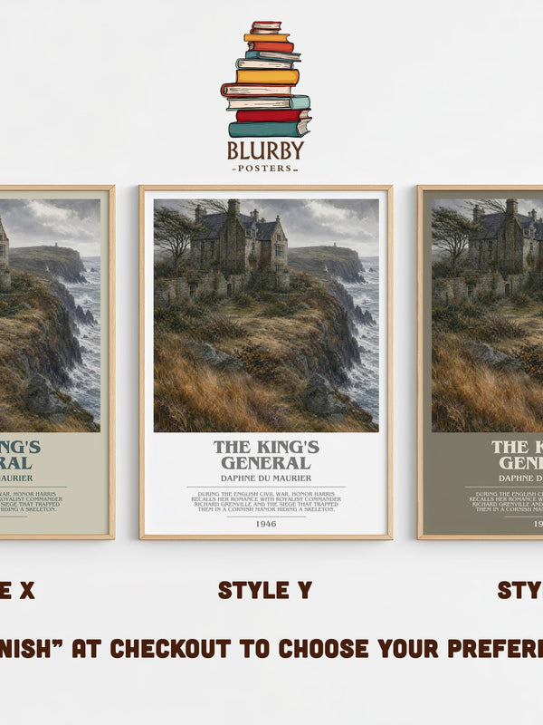 The King's General bookish print in frame leaning in hallway – historical fiction wall art