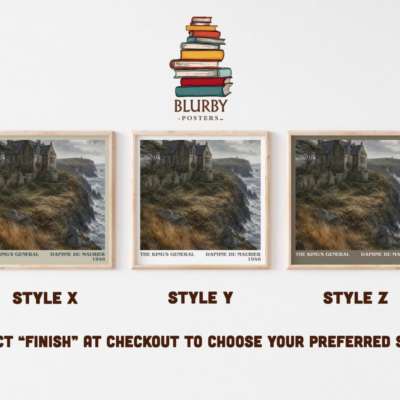 The King's General literary print in frame leaning in hallway – historical fiction wall art
