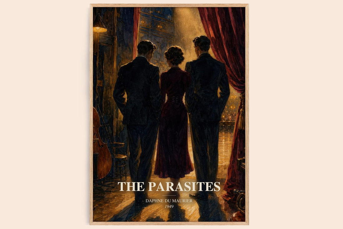 The Parasites watercolour book poster by Daphne du Maurier – framed literary art print