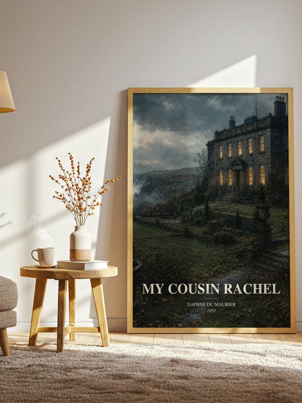 My Cousin Rachel watercolour print in frame leaning in hallway – gothic wall art