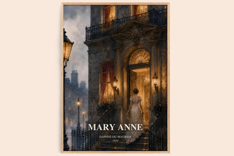 Mary Anne watercolour book poster by Daphne du Maurier – framed literary art print