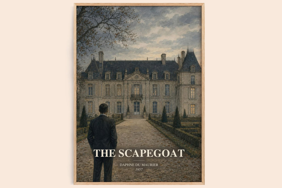 The Scapegoat watercolour book poster by Daphne du Maurier – framed literary art print