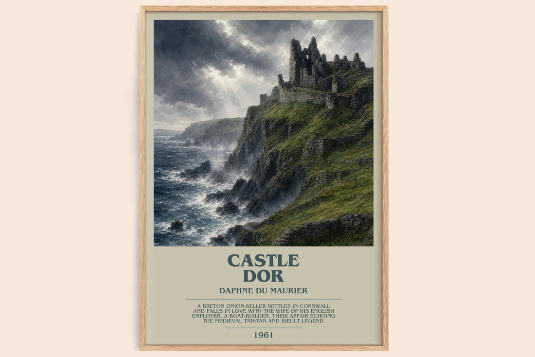 Castle Dor bookish book poster by Daphne du Maurier – framed literary art print