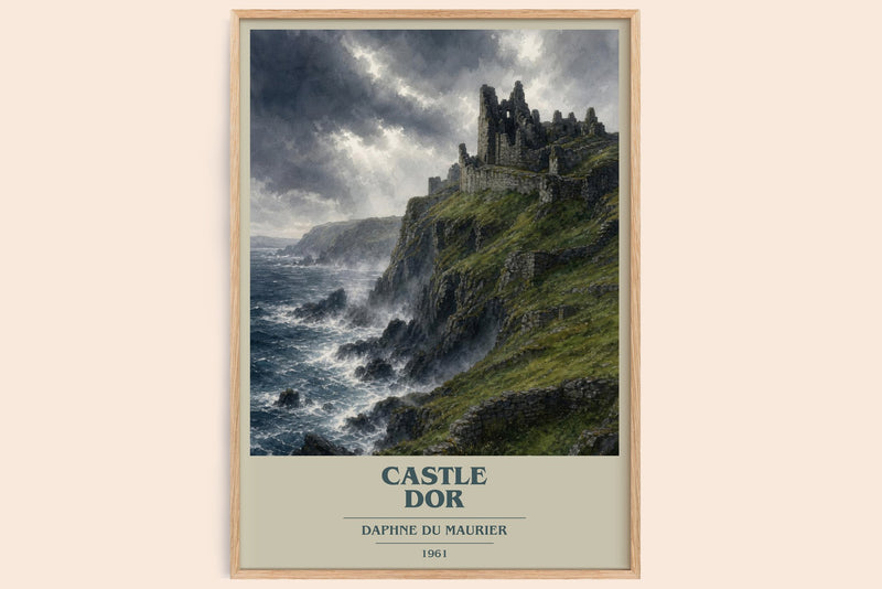 Castle Dor book cover book poster by Daphne du Maurier – framed literary art print