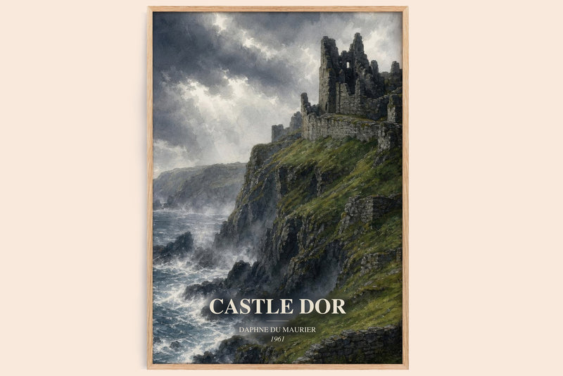 Castle Dor watercolour book poster by Daphne du Maurier – framed literary art print