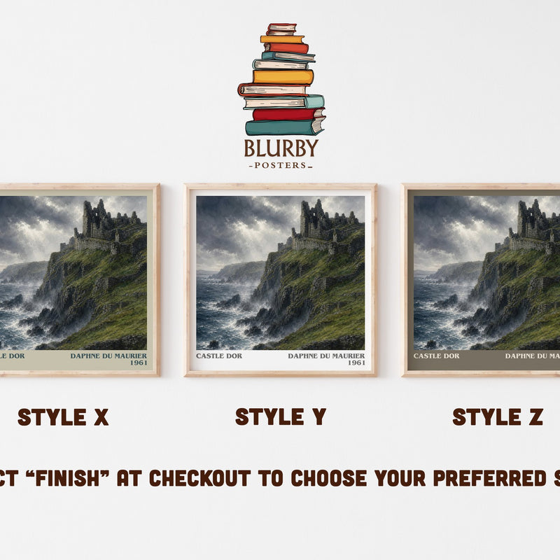 Castle Dor literary print in frame leaning in hallway – romance wall art
