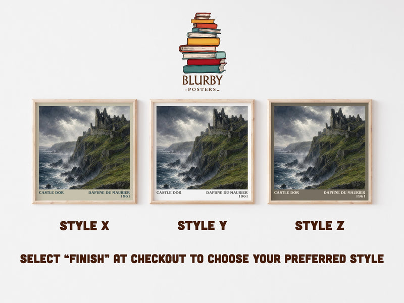 Castle Dor literary print in frame leaning in hallway – romance wall art