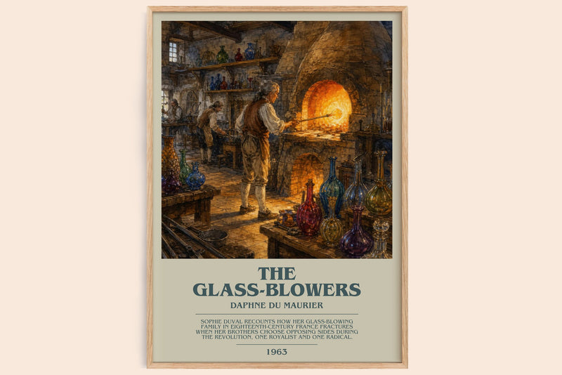 The Glass-Blowers bookish book poster by Daphne du Maurier – framed literary art print