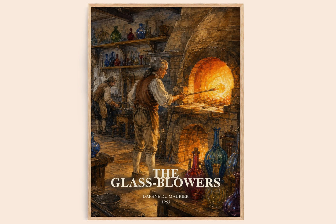 The Glass-Blowers watercolour book poster by Daphne du Maurier – framed literary art print