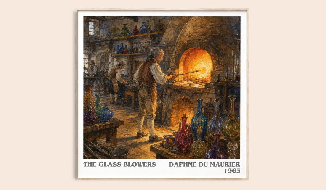 The Glass-Blowers literary book poster by Daphne du Maurier – framed literary art print