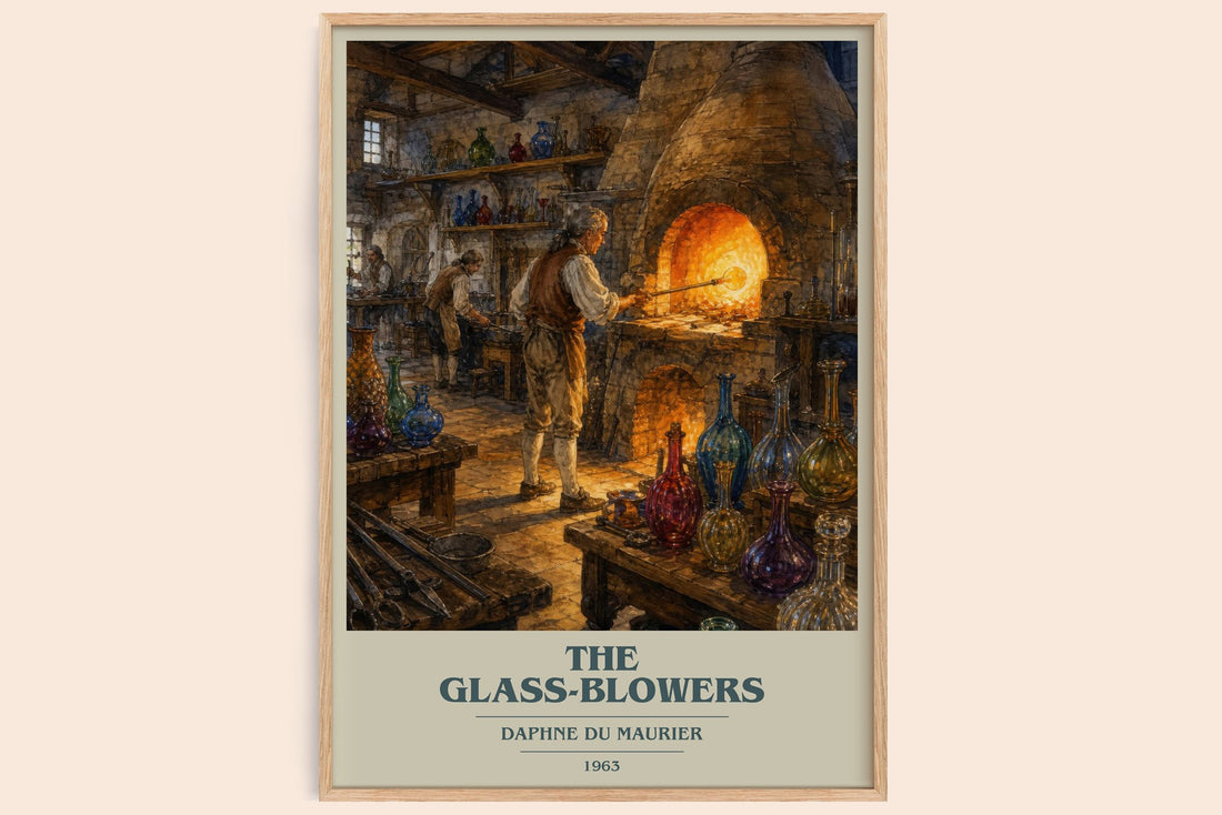 The Glass-Blowers book cover book poster by Daphne du Maurier – framed literary art print