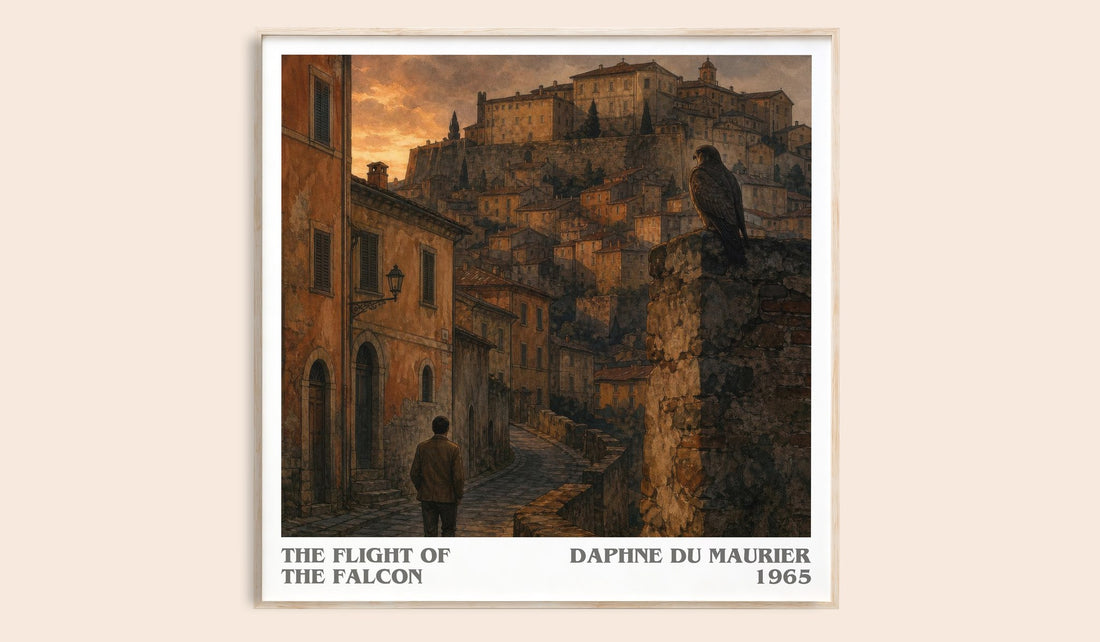 The Flight of the Falcon literary book poster by Daphne du Maurier – framed literary art print