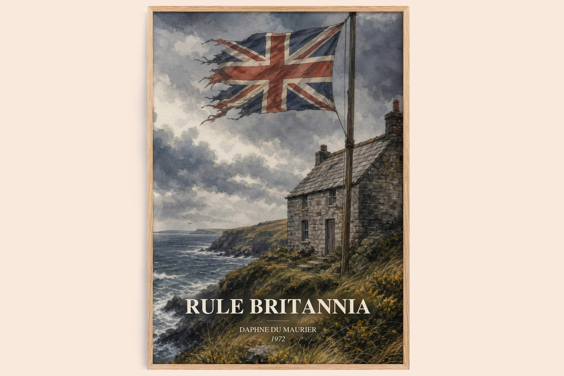Rule Britannia watercolour book poster by Daphne du Maurier – framed literary art print
