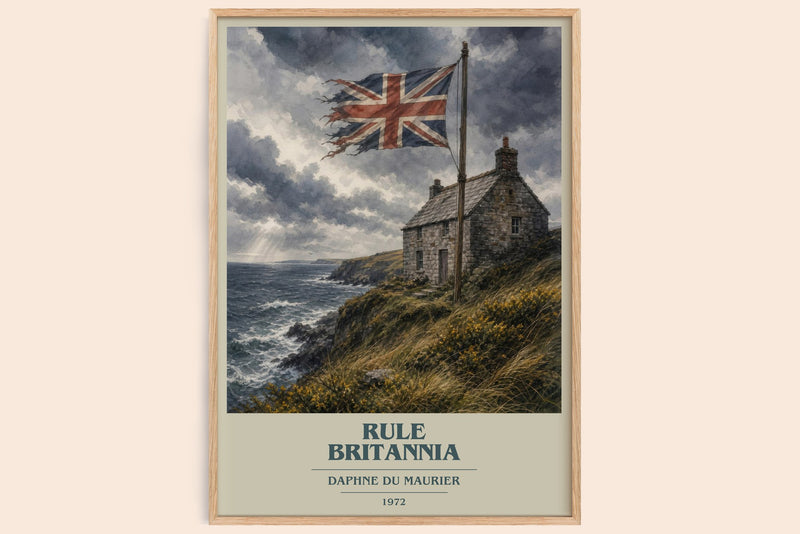 Rule Britannia book cover book poster by Daphne du Maurier – framed literary art print