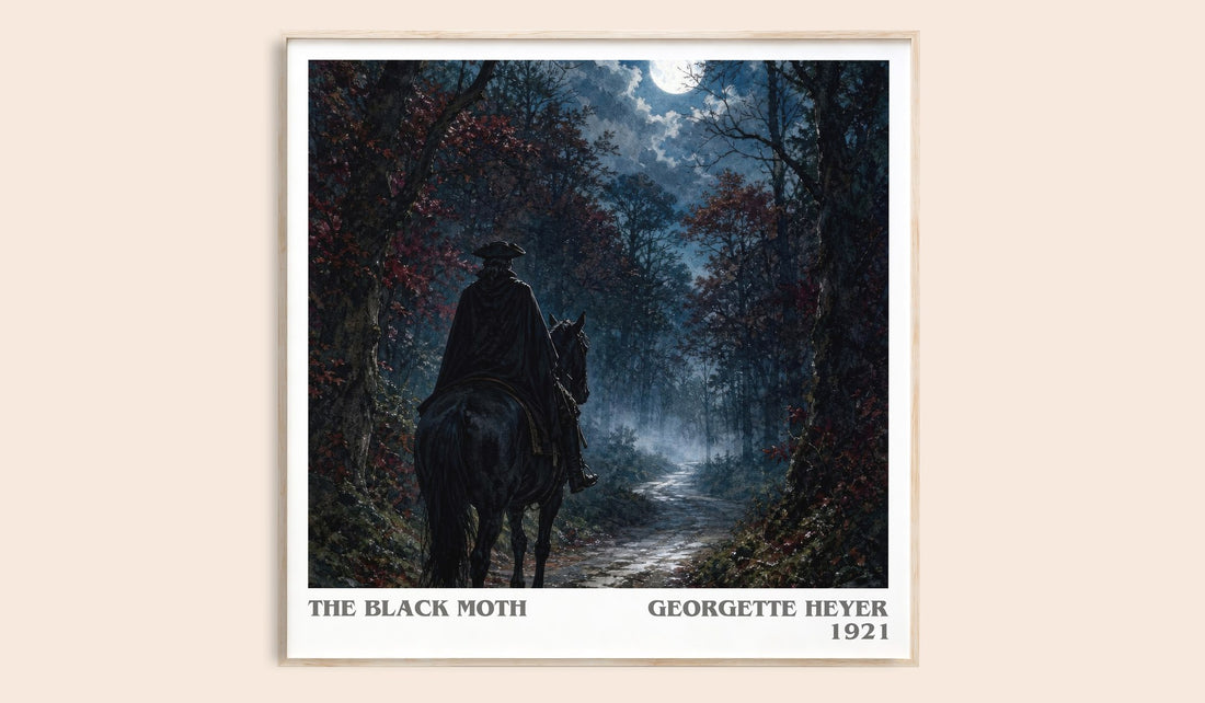 The Black Moth literary book poster by Georgette Heyer – framed literary art print