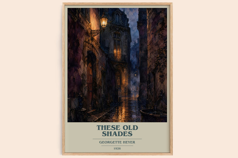 These Old Shades book cover book poster by Georgette Heyer – framed literary art print
