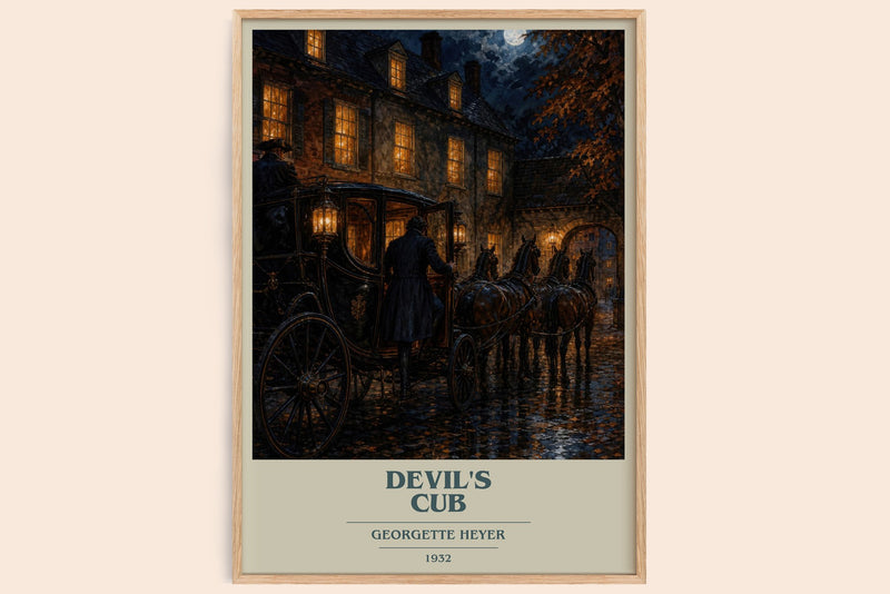 Devil's Cub book cover book poster by Georgette Heyer – framed literary art print