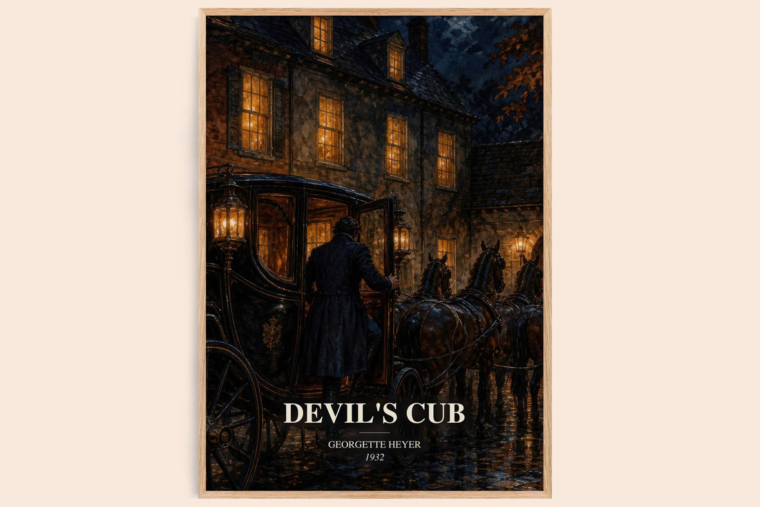 Devil's Cub watercolour book poster by Georgette Heyer – framed literary art print