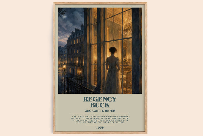 Regency Buck bookish book poster by Georgette Heyer – framed literary art print