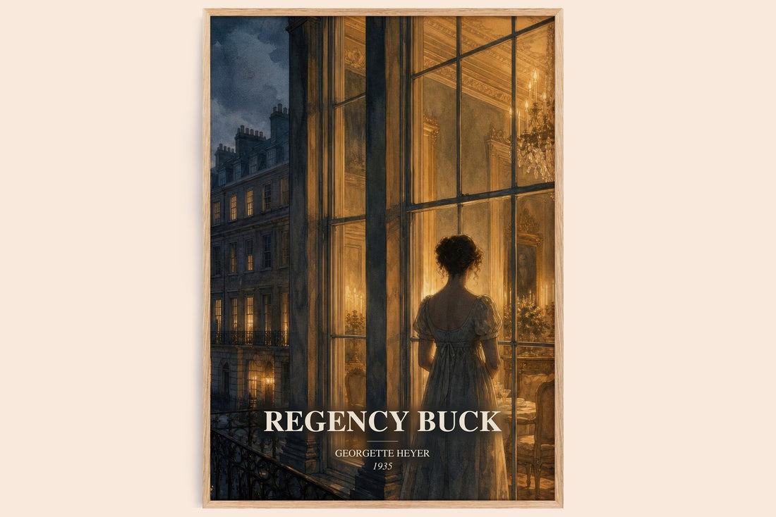 Regency Buck watercolour book poster by Georgette Heyer – framed literary art print