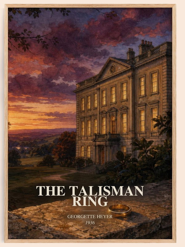 The Talisman Ring watercolour book poster by Georgette Heyer – framed literary art print