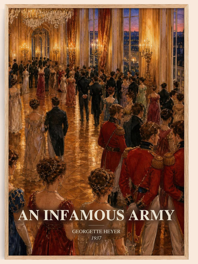 An Infamous Army Book Watercolour Illustration by Georgette Heyer