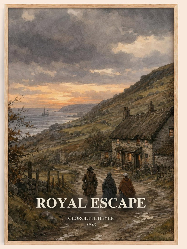 Royal Escape Book Watercolour Illustration by Georgette Heyer