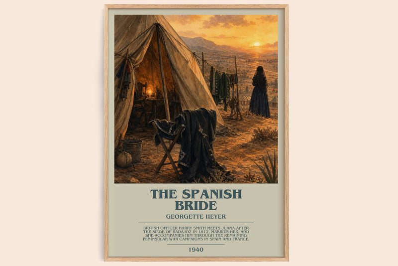The Spanish Bride bookish book poster by Georgette Heyer – framed literary art print