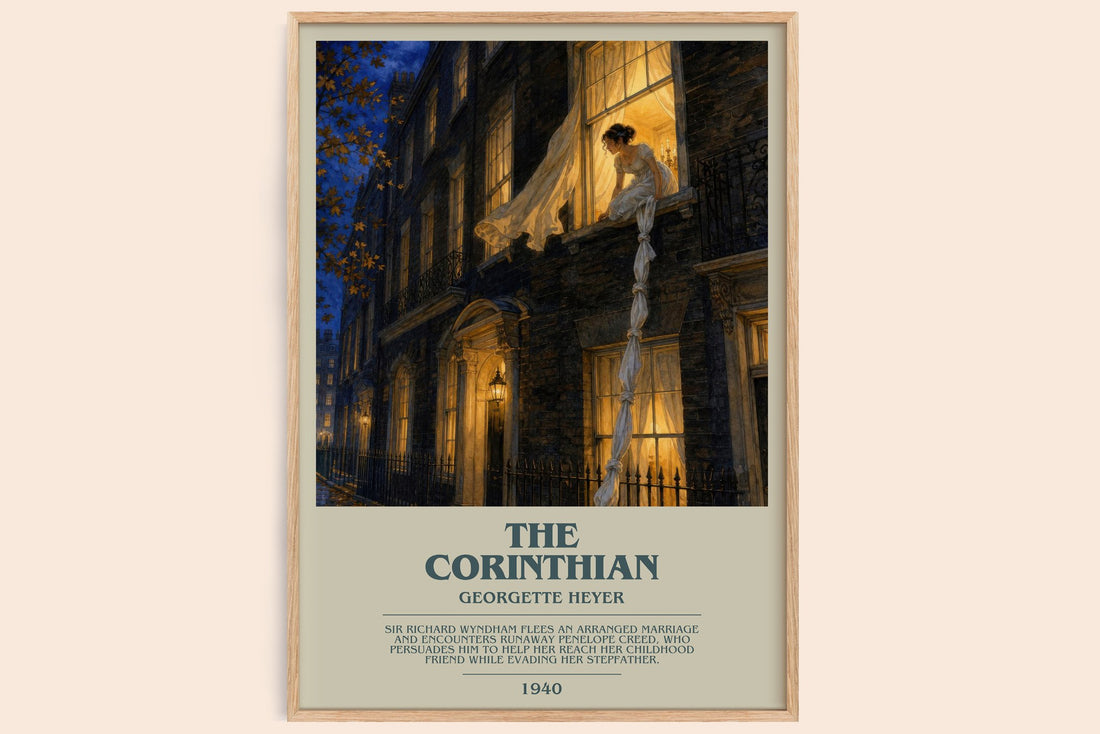 The Corinthian bookish book poster by Georgette Heyer – framed literary art print